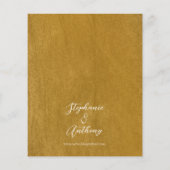 予算金ゴールド黄フローラ結婚式招待状 (裏面)