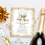 予算金ゴールド50周年結婚招待状 チラシ<br><div class="desc">紙チラシ結婚で50周年を迎えるこの予算は、一緒に50年の素晴らしい金の乾杯を楽しみにしてい結婚したるカップルに最適だ！このデザインは、美しい水色のシャンパン塗りガラス、黄金のグリッターと手書き縁どのスクリプトタイポグラフィのペアを備えている。提供されたテンプレートを使用してすべての詳細を簡単に更新する。この連絡デザインに関する質問や一致する製品については、設計者にお問い合わせください。</div>