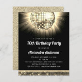 予算金ゴールド70thバースデーパーティー70sディスコボール (正面/裏面)