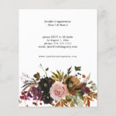 予算金ゴールド、パープル赤面ピンクブライダルシャワーフライヤー チラシ (裏面)