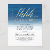 予算金ゴールド&ブルーウォーターカラーサプライズ誕生日 (正面)