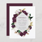 予算金ゴールド&プラムパープルフローラブライダルシャワー (正面/裏面)