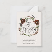 予算錆フローラリース秋日付カードの保存 ノートカード (正面)