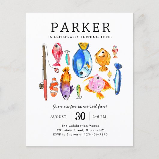 予算魚釣りロッドリールおもしろい魚魚釣り誕生日 (正面)