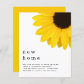 予算黄色ひまわり花の引越し新しい住所詳細 (正面/裏面)