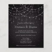 予算黒文字列ライトQRコードウェディング招待 (正面)