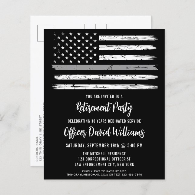 予算黒灰色の矯正士官退職 (正面/裏面)