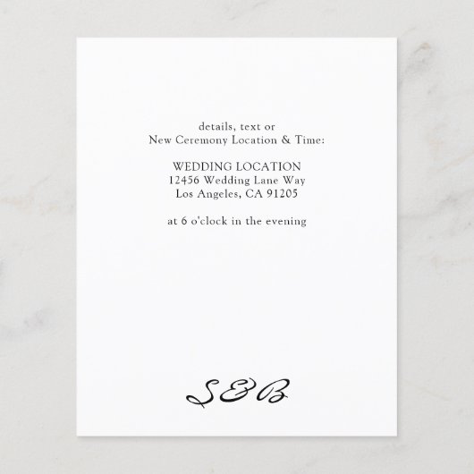 予算黒白キャンセルまたは日付変更 (裏面)