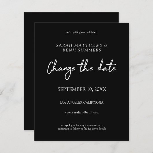 予算黒白 – 黒日付の変更 (正面/裏面)