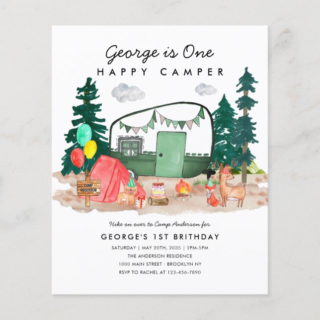 予算1ハッピーキャンパーウッズキャンピング1st誕生日 (正面)