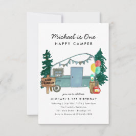 予算1ハッピーキャンパーツリーキャンプ1st誕生日 ノートカード