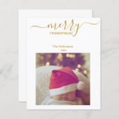 予算1枚の写真ミニマルモダンリストクリスマス (正面/裏面)