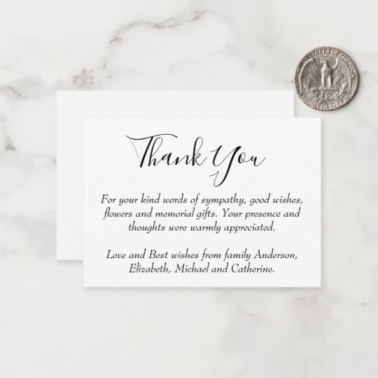 予算100 xありがとうお葬儀記念ノートカード ノートカード (正面/裏面インサイチュ)