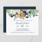 予算100thフローラ誕生日パーティーへの招待 (正面/裏面)