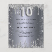 予算10th誕生日シルバーグリッター招待 (正面)
