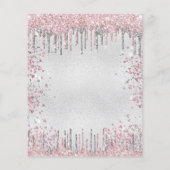 予算18th誕生日シルバーピンクの招待状 (裏面)