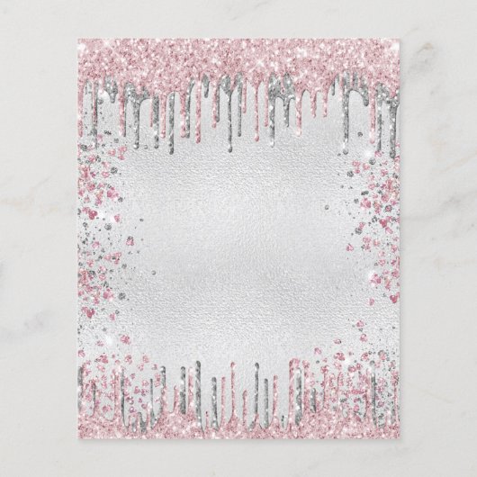 予算18th誕生日シルバーピンクの招待状 (裏面)