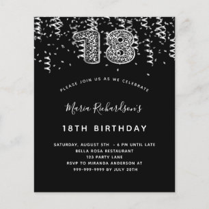 予算18th誕生日ブラックシルバーヒョウパーティー