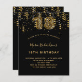 予算18th誕生日ブラック金ゴールドヒョウパーティー (正面/裏面)