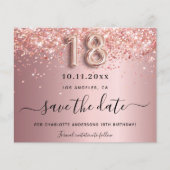 予算18th誕生日赤面ピンク日付を保存 (正面)