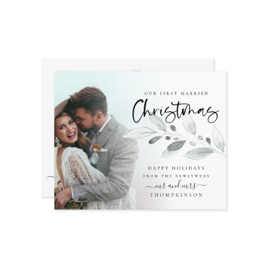 予算1st結婚したクリスマス紅葉フォトホリデー (正面/裏面インサイチュ)