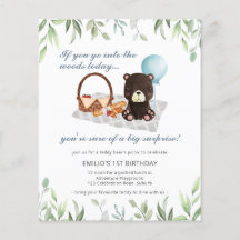 予算1st誕生日テディベアーピクニックブルー