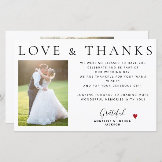 予算2の写真を愛感謝していし結婚て感謝してい君 (正面/裏面)