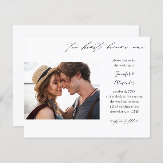 予算2ハート写真結婚書道 (正面/裏面)