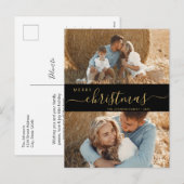 予算2フォトコラージスクリプトクリスマスホリデー シーズンポストカード (正面/裏面)