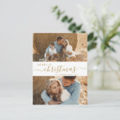 予算2フォトコラージスクリプトクリスマスホリデー シーズンポストカード (スタンド正面)