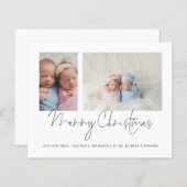 予算2フォトコラージュベビーツインズ初めてのクリスマス (正面/裏面)