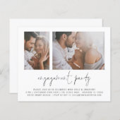 予算2フォトスクリプト婚約パーティ招待状 (正面/裏面)