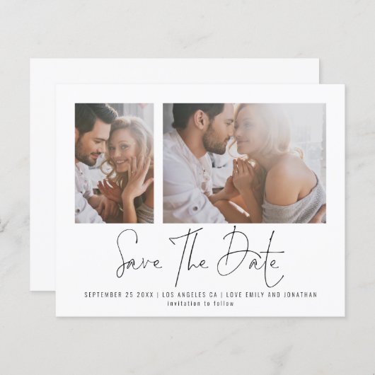 予算2フォトスクリプト結婚式の日付を保存 (正面/裏面)