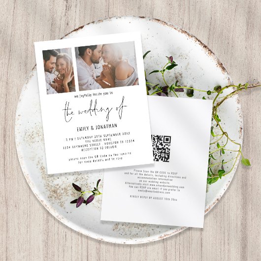 予算2フォトスクリプトQRコード結婚式招待状