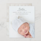 予算2モダンフォトオーバーレイ誕生のお知らせ (正面/裏面)