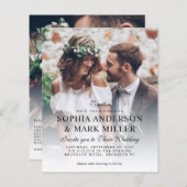 予算2モダン写真エレガント結婚式招待状 (正面/裏面)