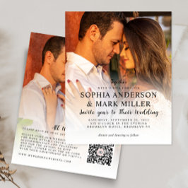 予算2モダン写真スタイリッシュ結婚式招待状