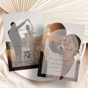 予算2モダン写真結婚式招待状 招待状