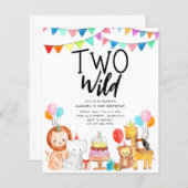 予算2ワイルドサファリパーティー動物2nd誕生日 (正面/裏面)