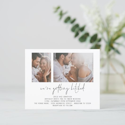 予算2写真ひっかかり結婚式招待状 (スタンド正面)