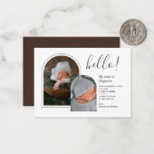予算2写真手書き出産発表 ノートカード (正面/裏面インサイチュ)