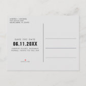 予算2写真結婚式の日付を保存 インビテーションポストカード (裏面)