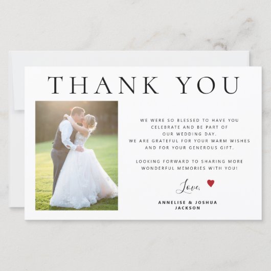 予算2枚のシンプル写真モダン結婚の感謝していYou (正面)