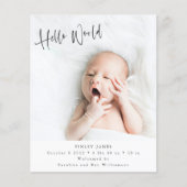 予算2枚の写真こんにちは縦型出産のお知らせ (正面)