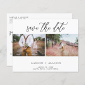 予算2枚の写真を保存する日付のポストカード (正面/裏面)