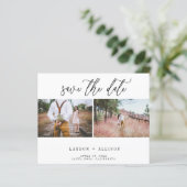 予算2枚の写真を保存する日付のポストカード (スタンド正面)