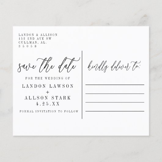 予算2枚の写真を保存する日付のポストカード チラシ (裏面)