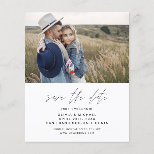 予算2枚の写真ミニマルな日付を保エレガント存 (裏面)