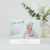 予算2枚の写真Hello World Birth Announcement (スタンド正面)