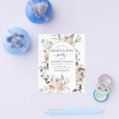 予算2022ほこりっぽいピンクの卒業フローラ チラシ (シングル)